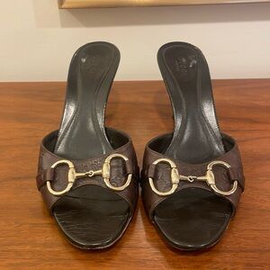 Vintage Brown Leather Gucci Horsebit Mules - 7.5